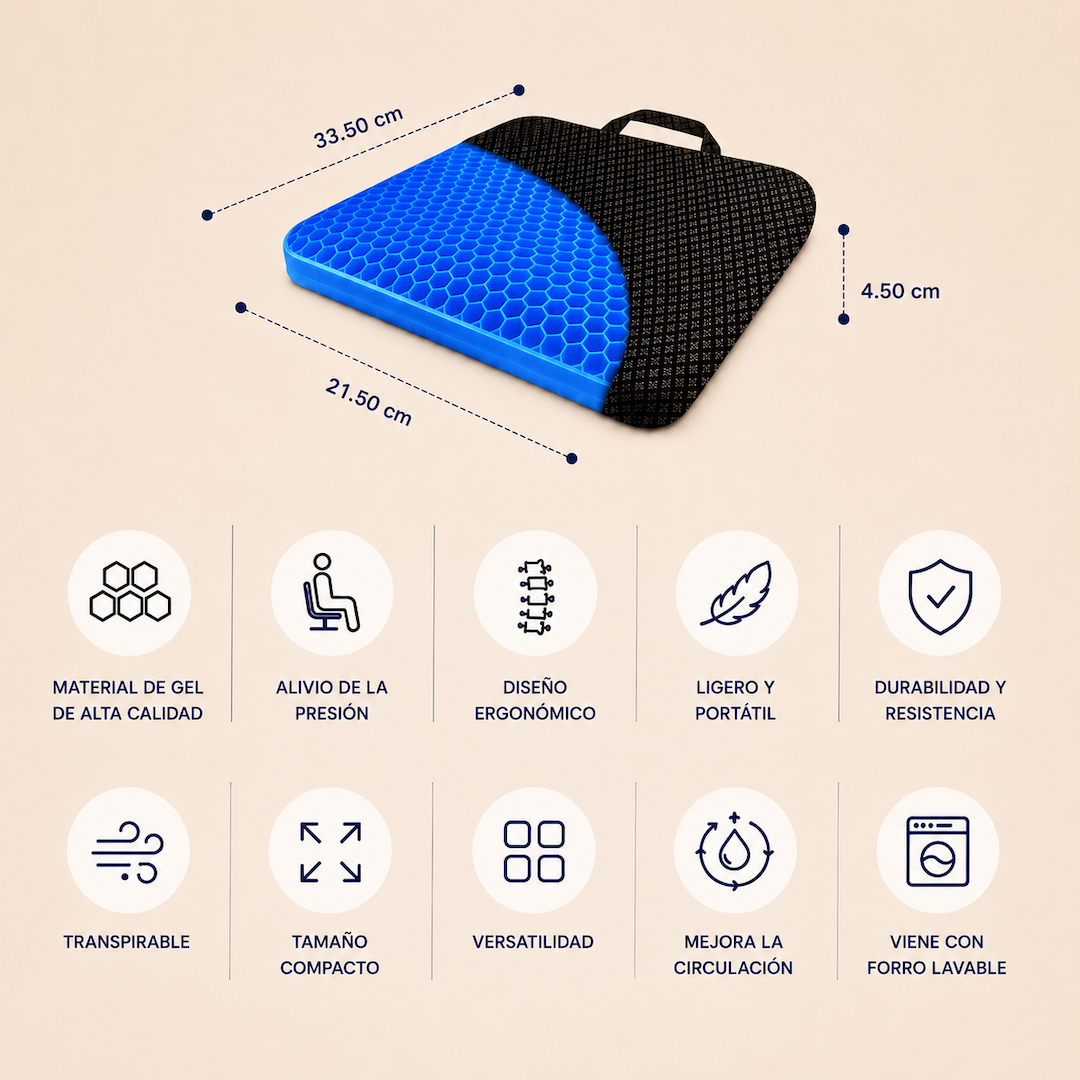 Cervixa® GelCloud - El cojín de gel que elimina la presión y mantiene tu postura.