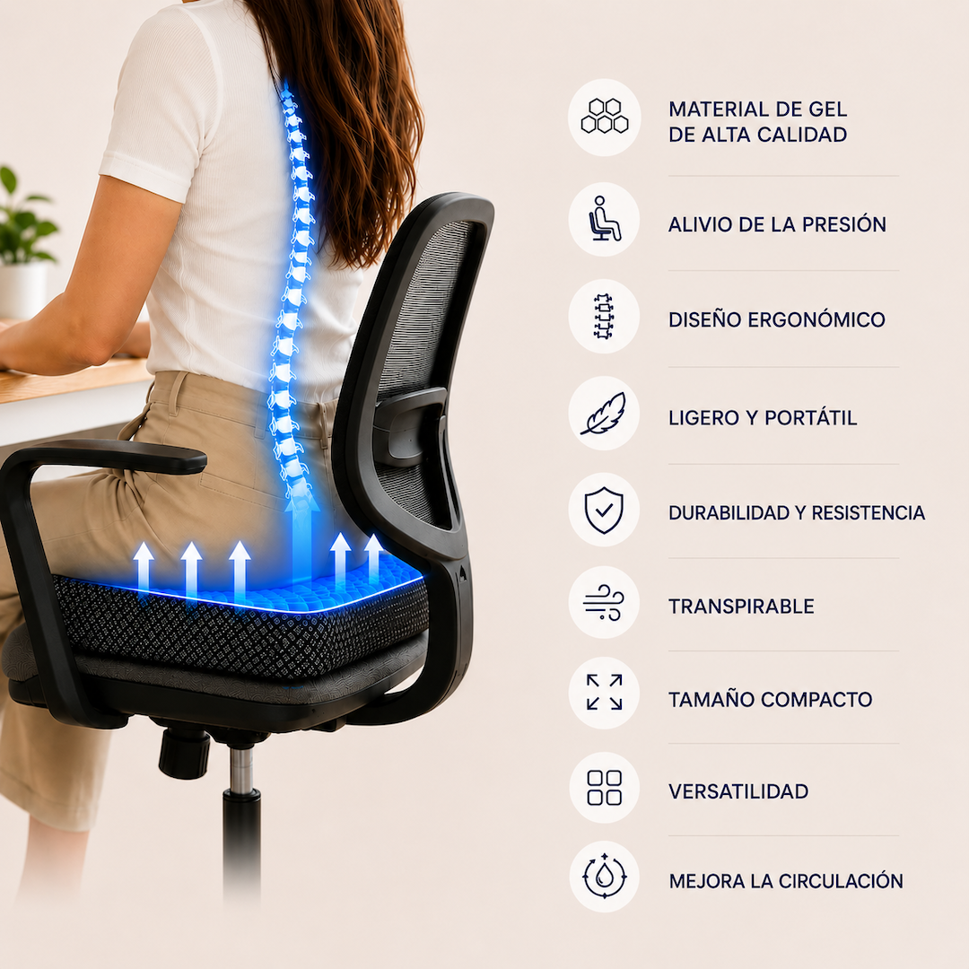 Cervixa® GelCloud - El cojín de gel que elimina la presión y mantiene tu postura.